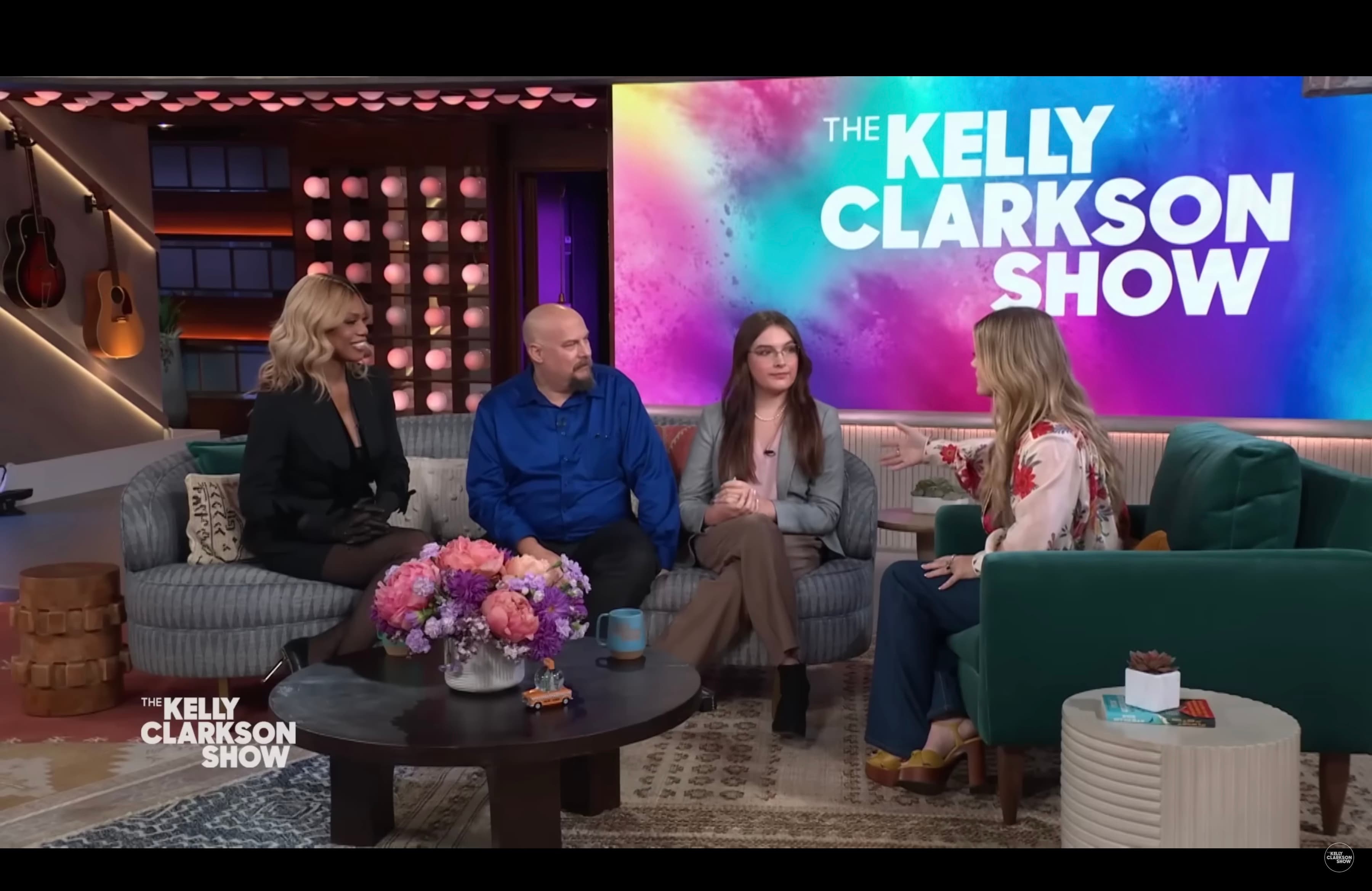Laverne Cox, Jeff, Harleigh, and Kelly Clarkson.