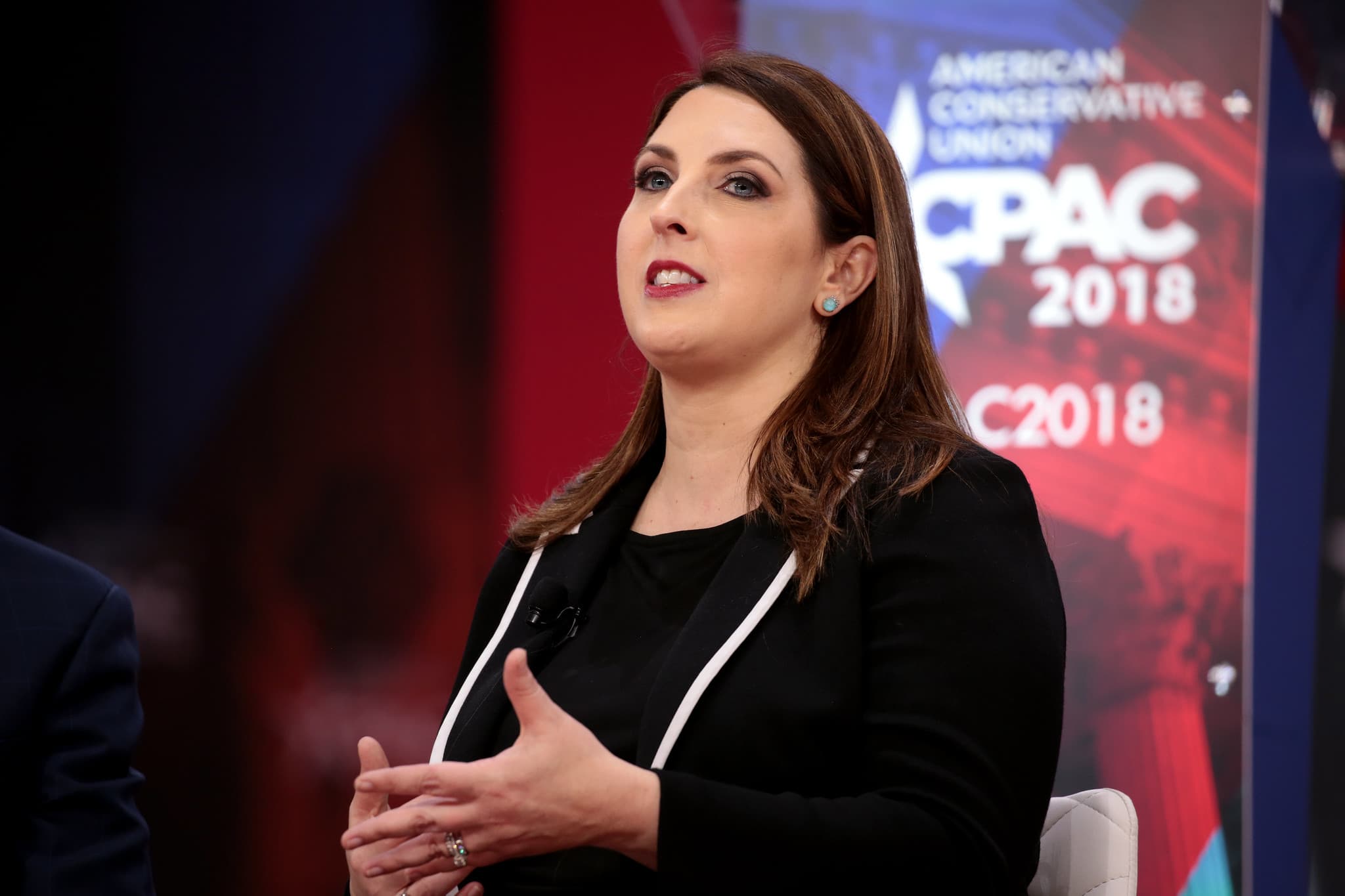 RNC Chairwoman Ronna McDaniel speaking at the 2018 Conservative Political Action Conference (CPAC) in National Harbor, Maryland.