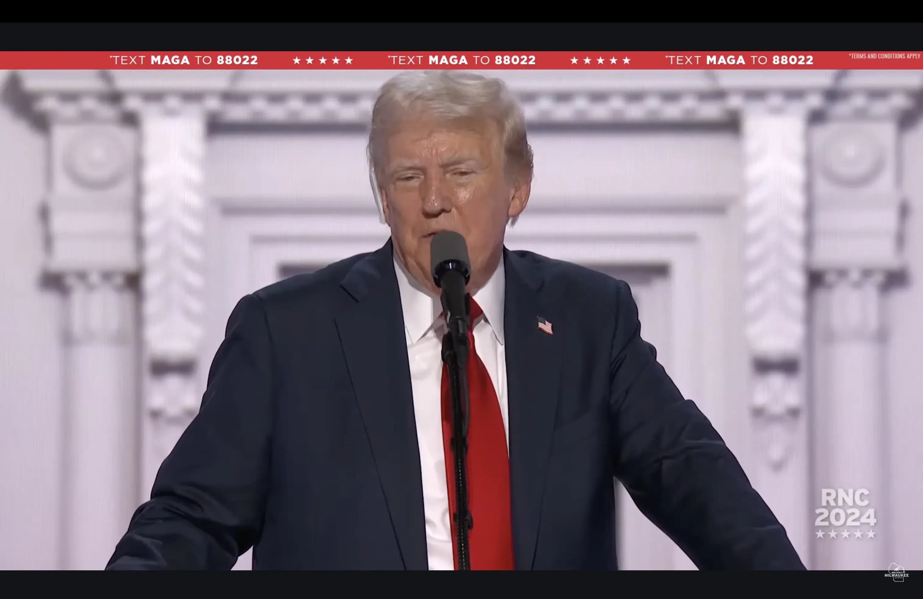 Former President Donald Trump speaks at the Republican National Convention.
