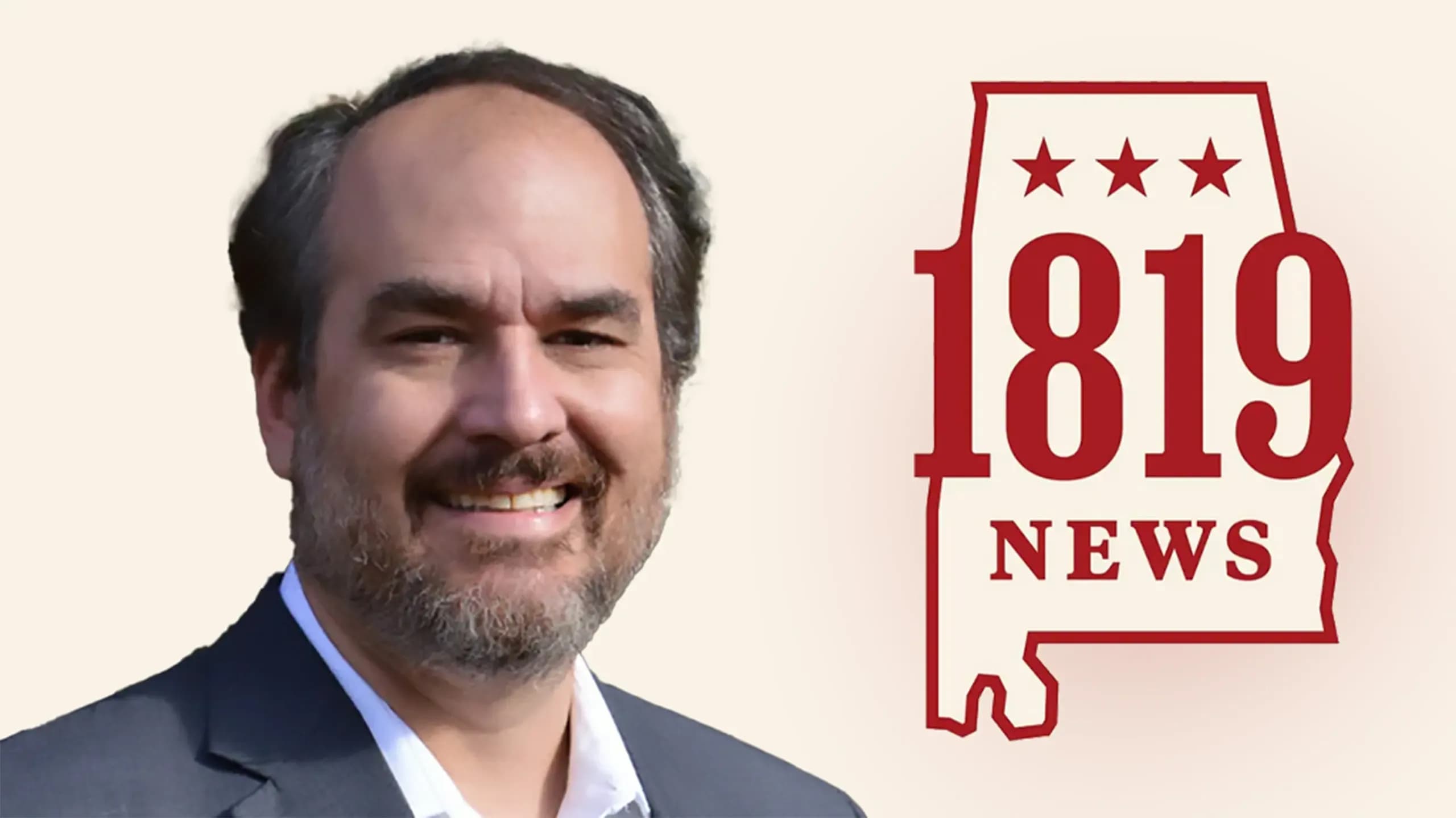 Jefferson County Republican Party chair Christopher Brown and the logo of 1819 News.