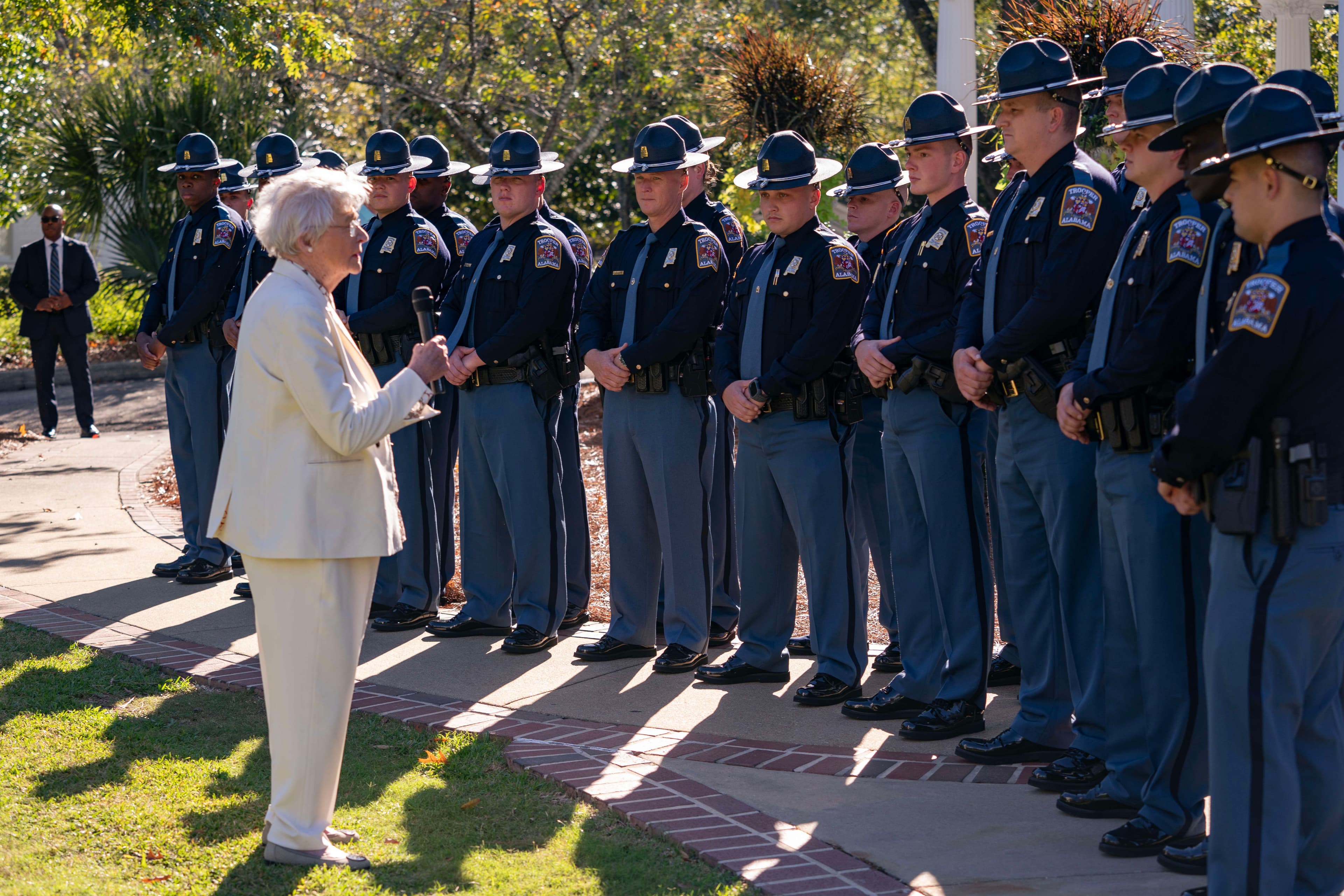 Governor Kay Ivey hosted the latest graduation class of Alabama StateTroopers to the Executive Mansion Wednesday November 20, 2024 in Montgomery, Ala.