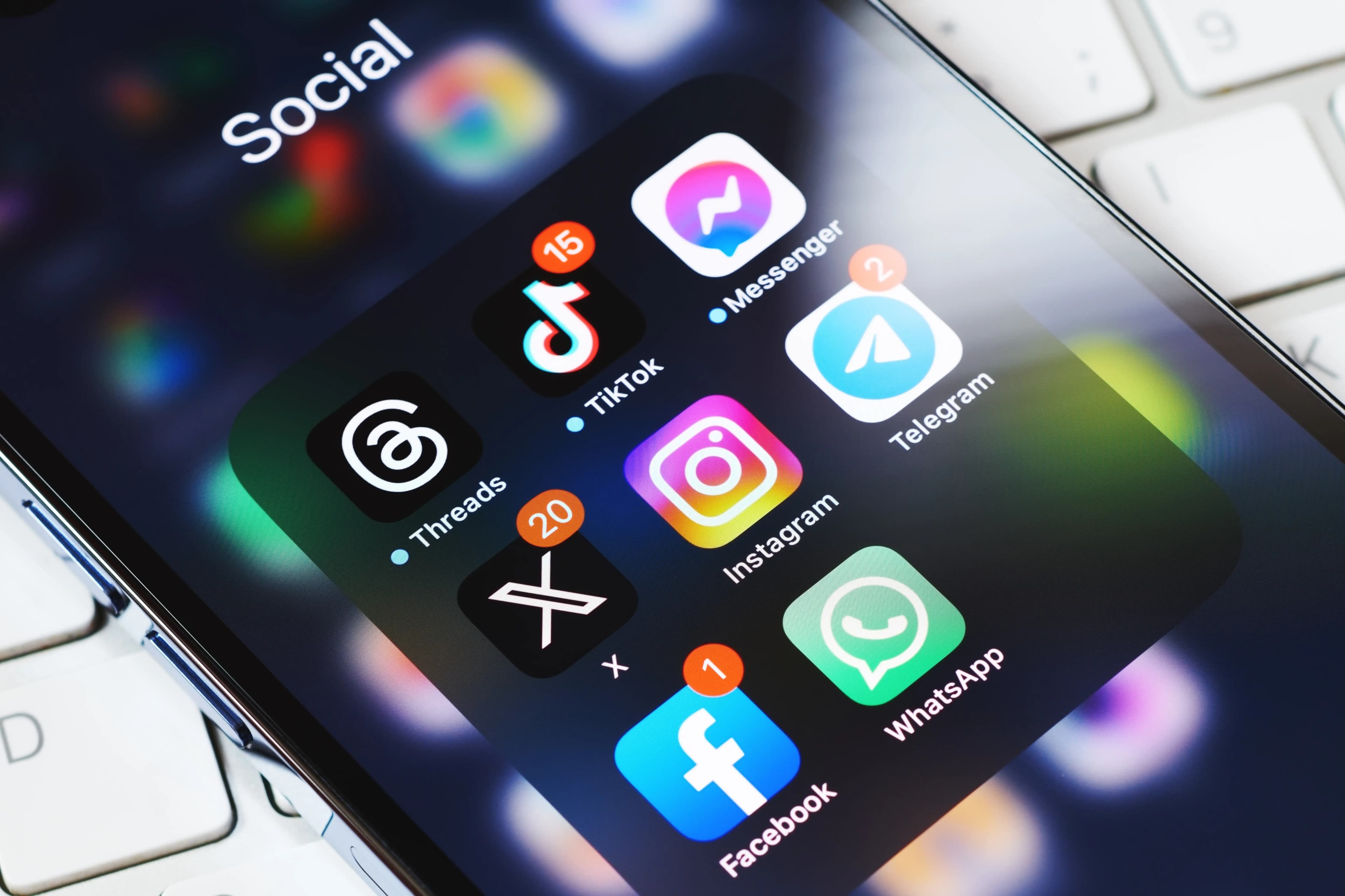 social media apps on a phone