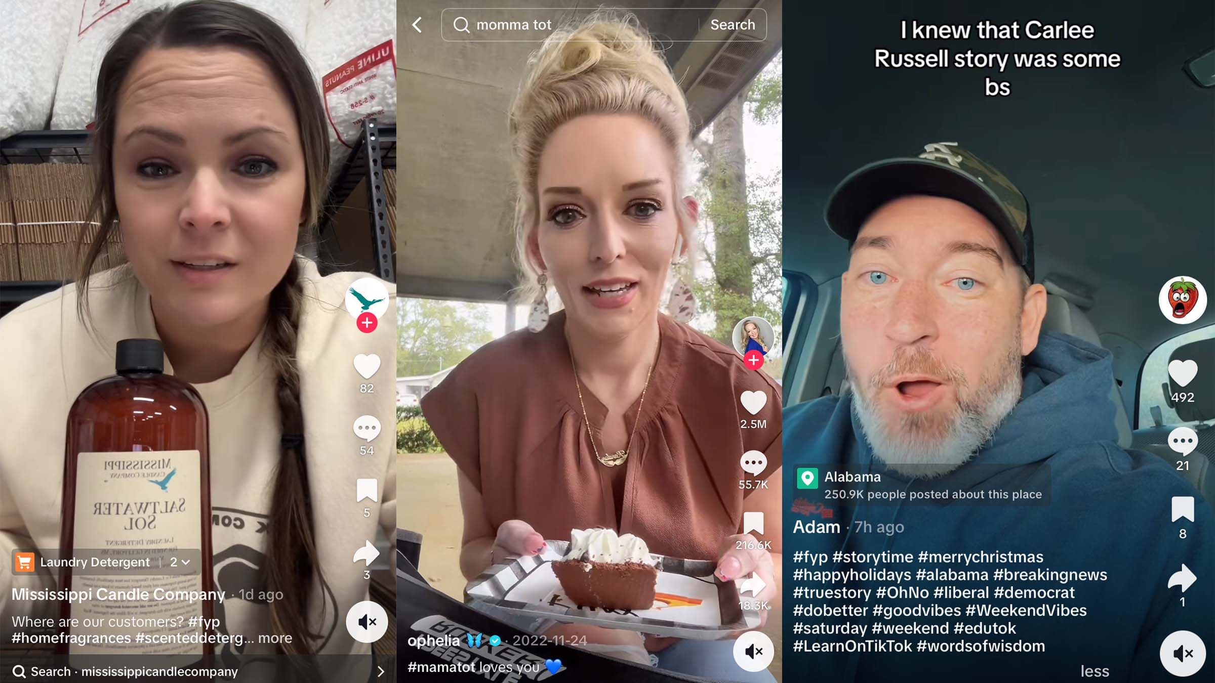 Alabama content creators on TikTok.