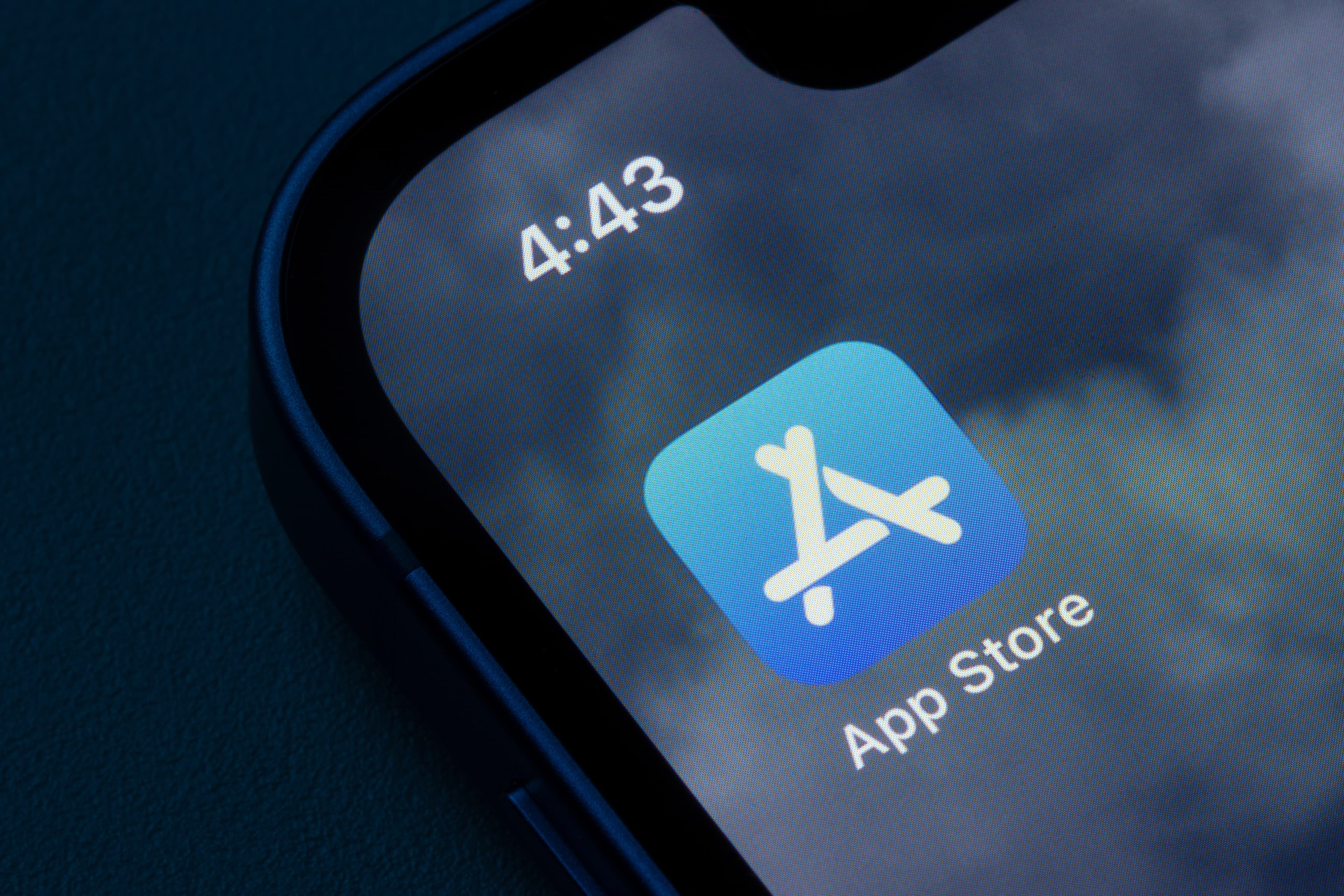 Portland, OR, USA - Dec 28, 2023: App Store icon is seen on an iPhone. App Store is an app marketplace developed and maintained by Apple Inc., for mobile apps on its iOS and iPadOS operating systems