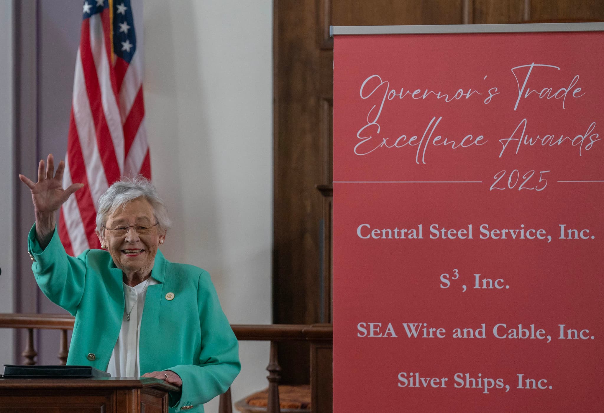 Governor Kay Ivey gave remarks and presented awards during the Governor's Trade Excellence Awards Ceremony Wednesday May 7, 2025 in Montgomery, Ala.