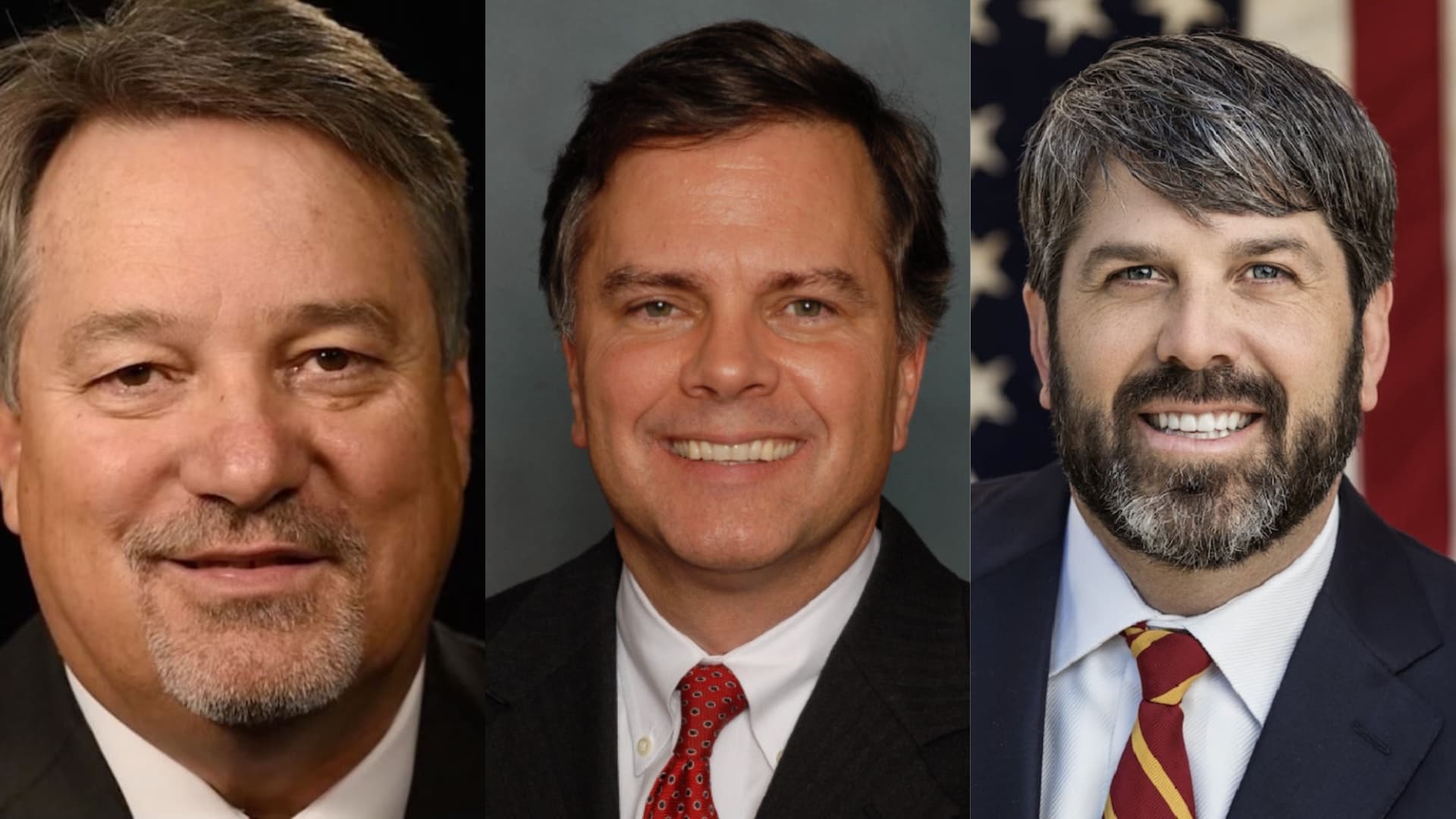 Speaker of the House Nathaniel Ledbetter, Senator Arthur Orr, and Senate President Pro Tem Garlan Gudger.