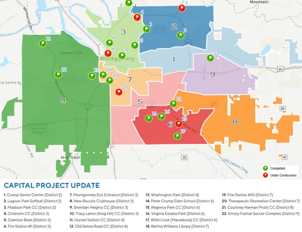 Montgomery infrastructure projects.