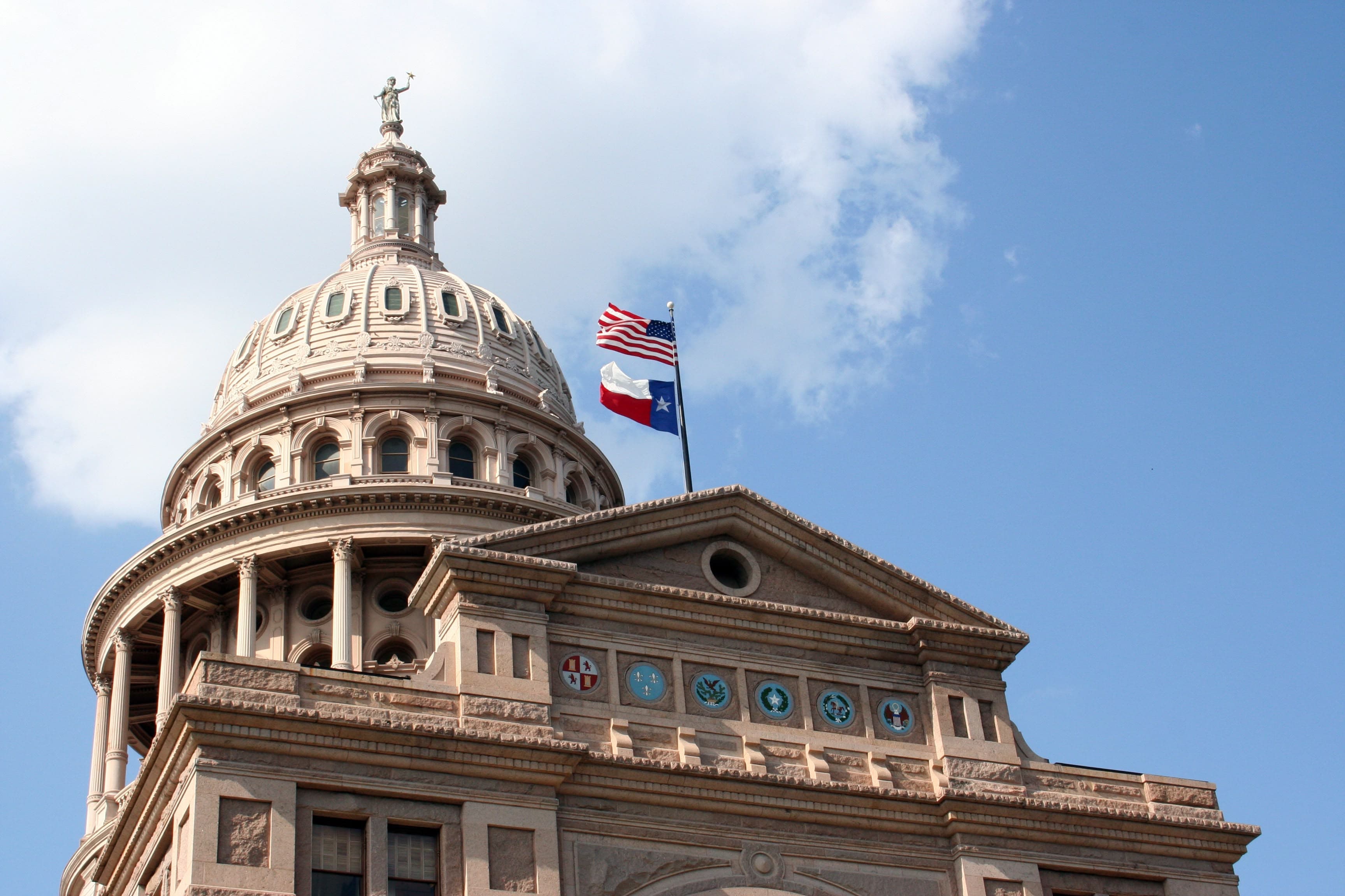 The Texas Capitol building in Austin, Texas.
