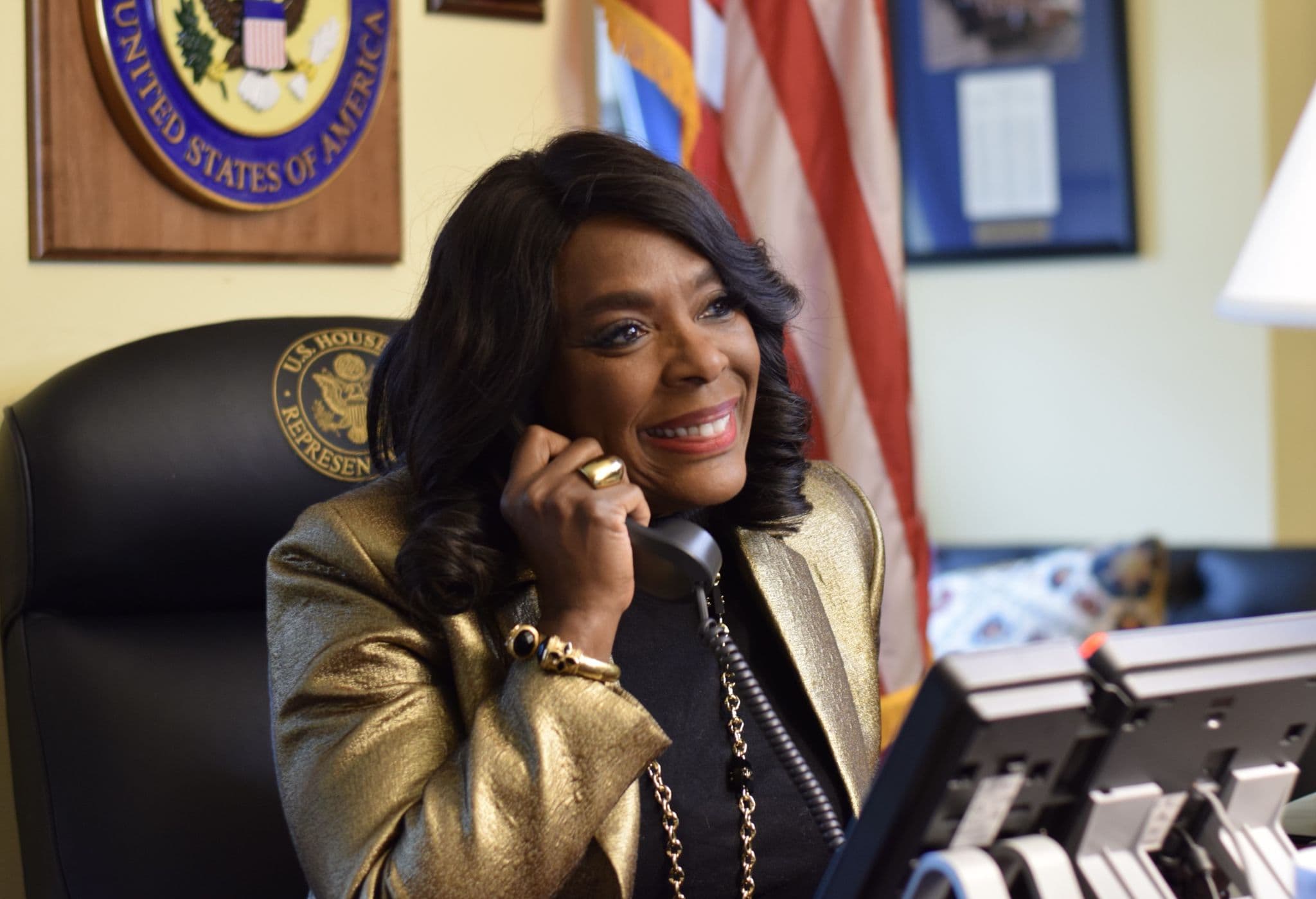 Rep. Terri Sewell, D-Alabama, during a telephone town hall.