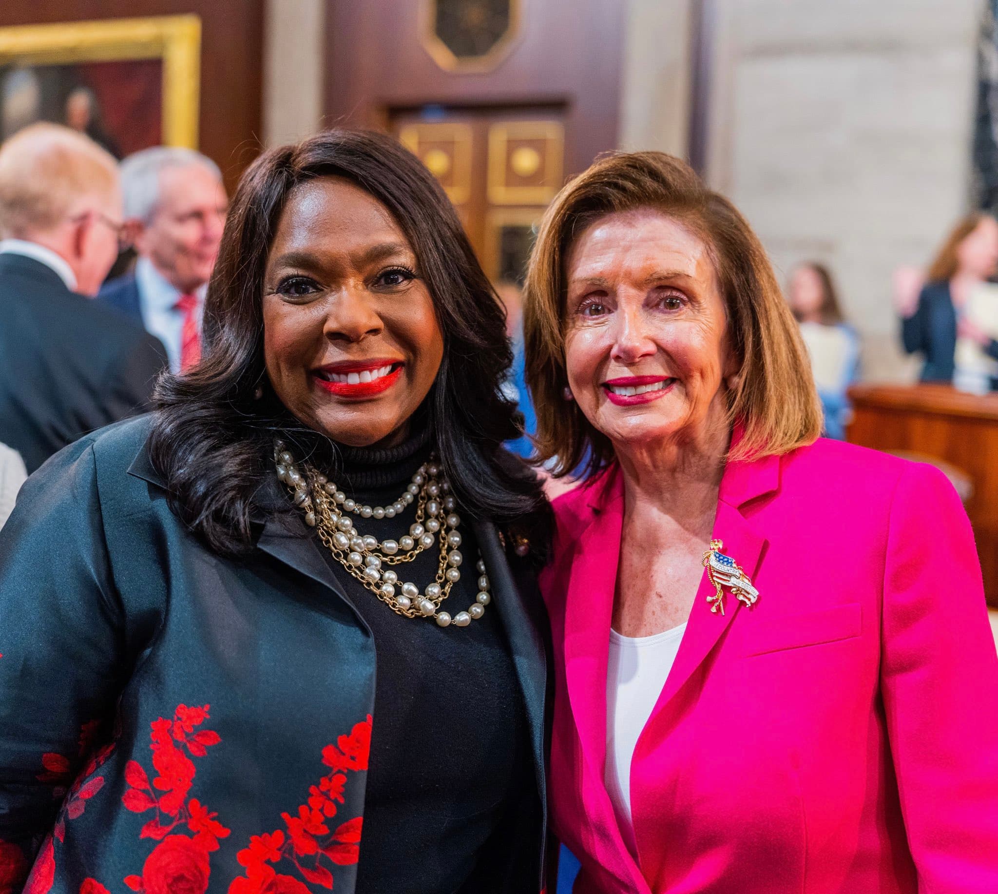 Rep. Terri Sewell and Speaker Emerita Nancy Pelosi.