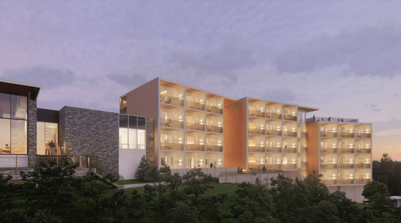 Renderings of the Cheaha State Park Lodge.
