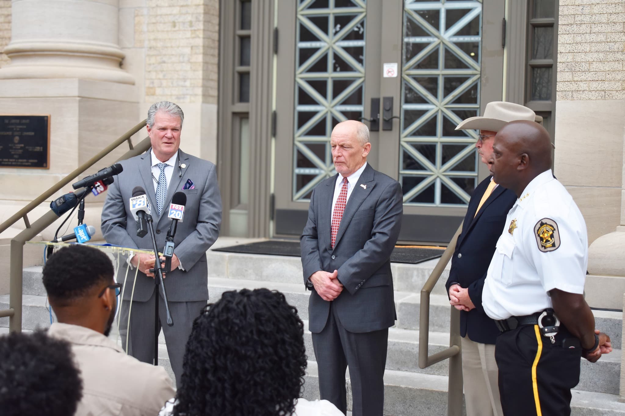 Montgomery county officials hold a press conference on the internet sales tax fight.