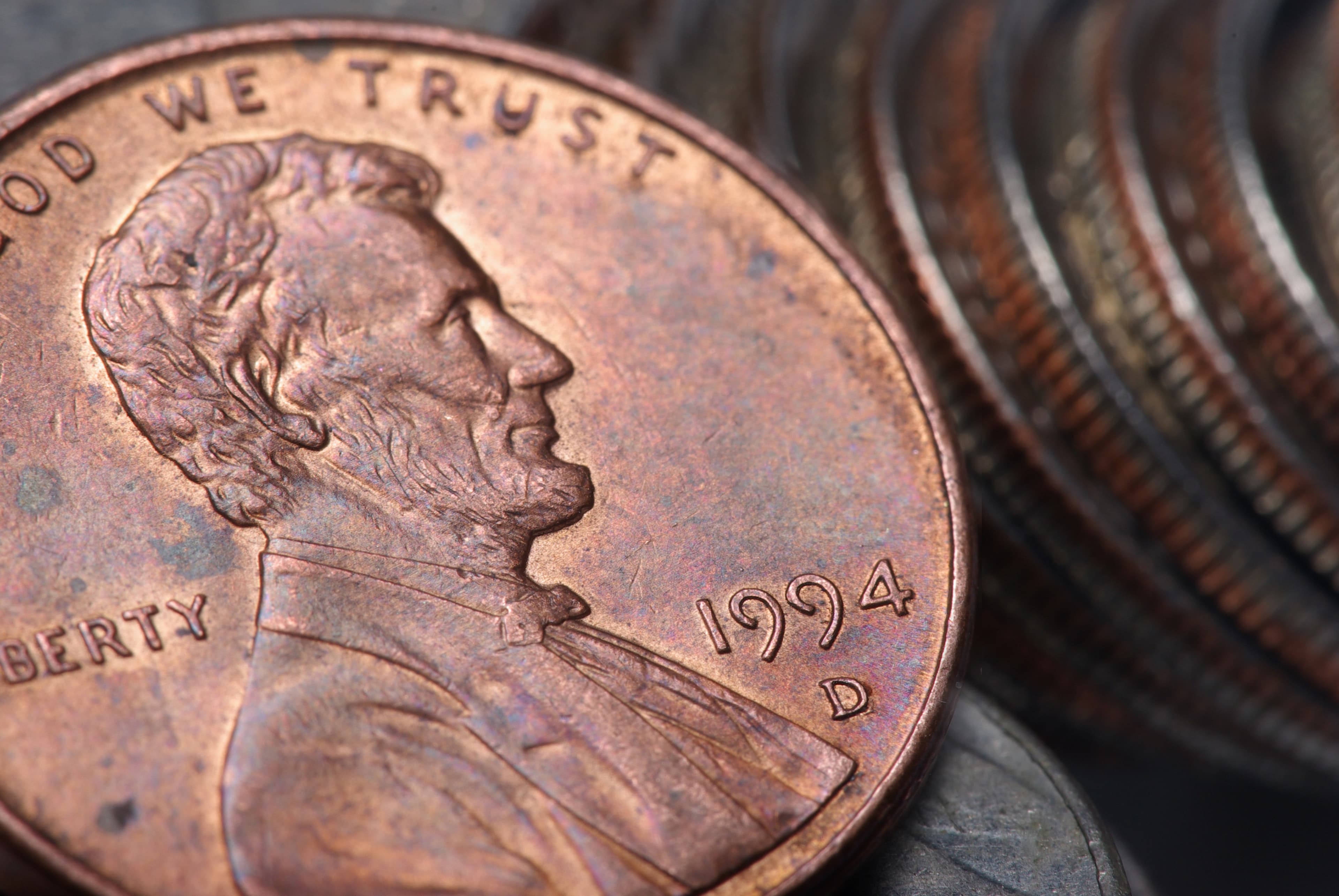 A photograph of a 1994 penny