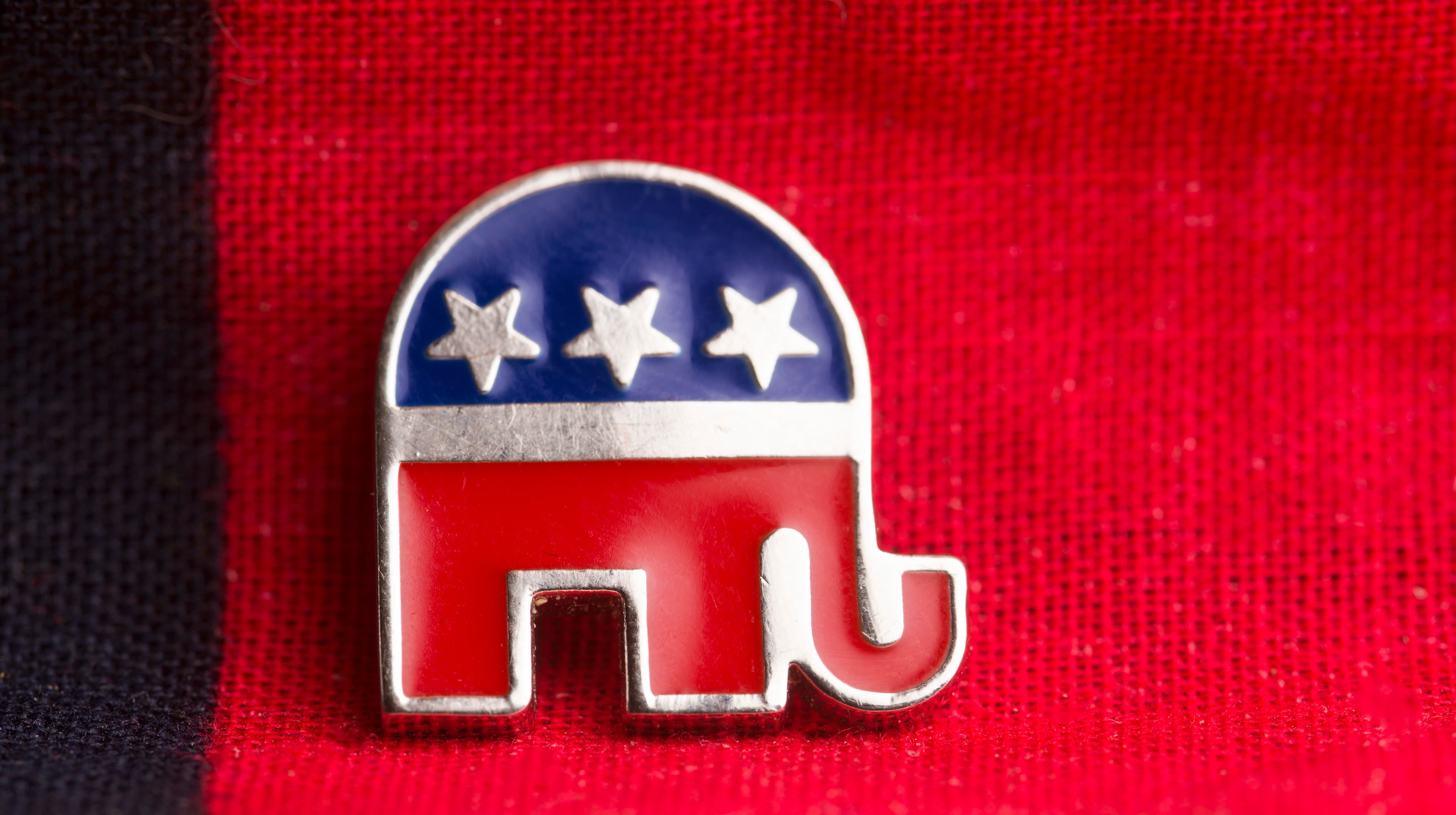 badge of the Republican Party of the USA 09.22.2025 Moscow Russia