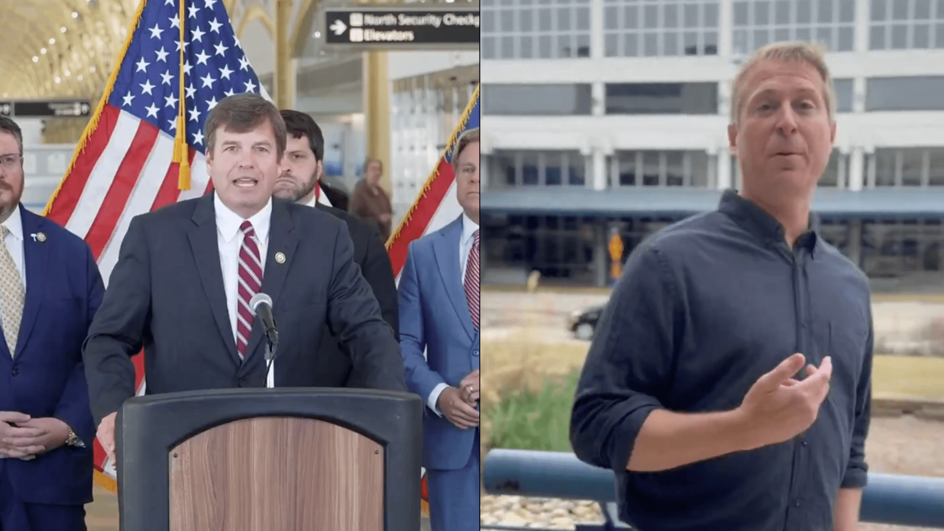 U.S. Rep. Dale Strong and District 5 congressional opponent Andrew Sneed.