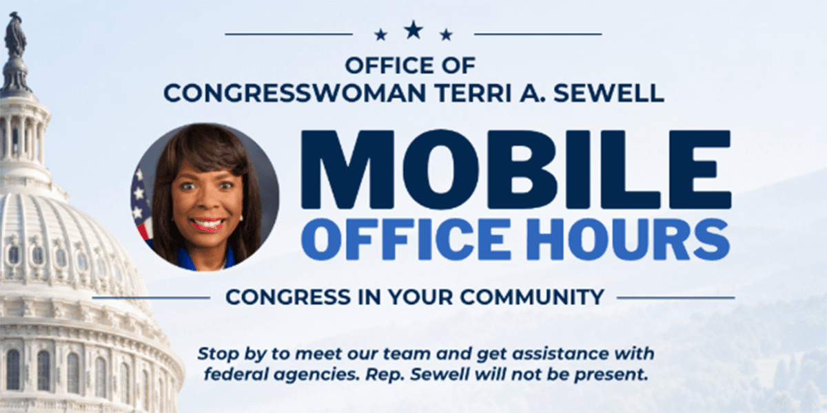 Representative Terri Sewell is hosting mobile office hours.