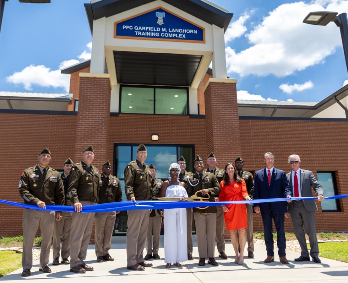 Senator Britt participates in the AIT barracks ribbon cutting at Fort Rucker.