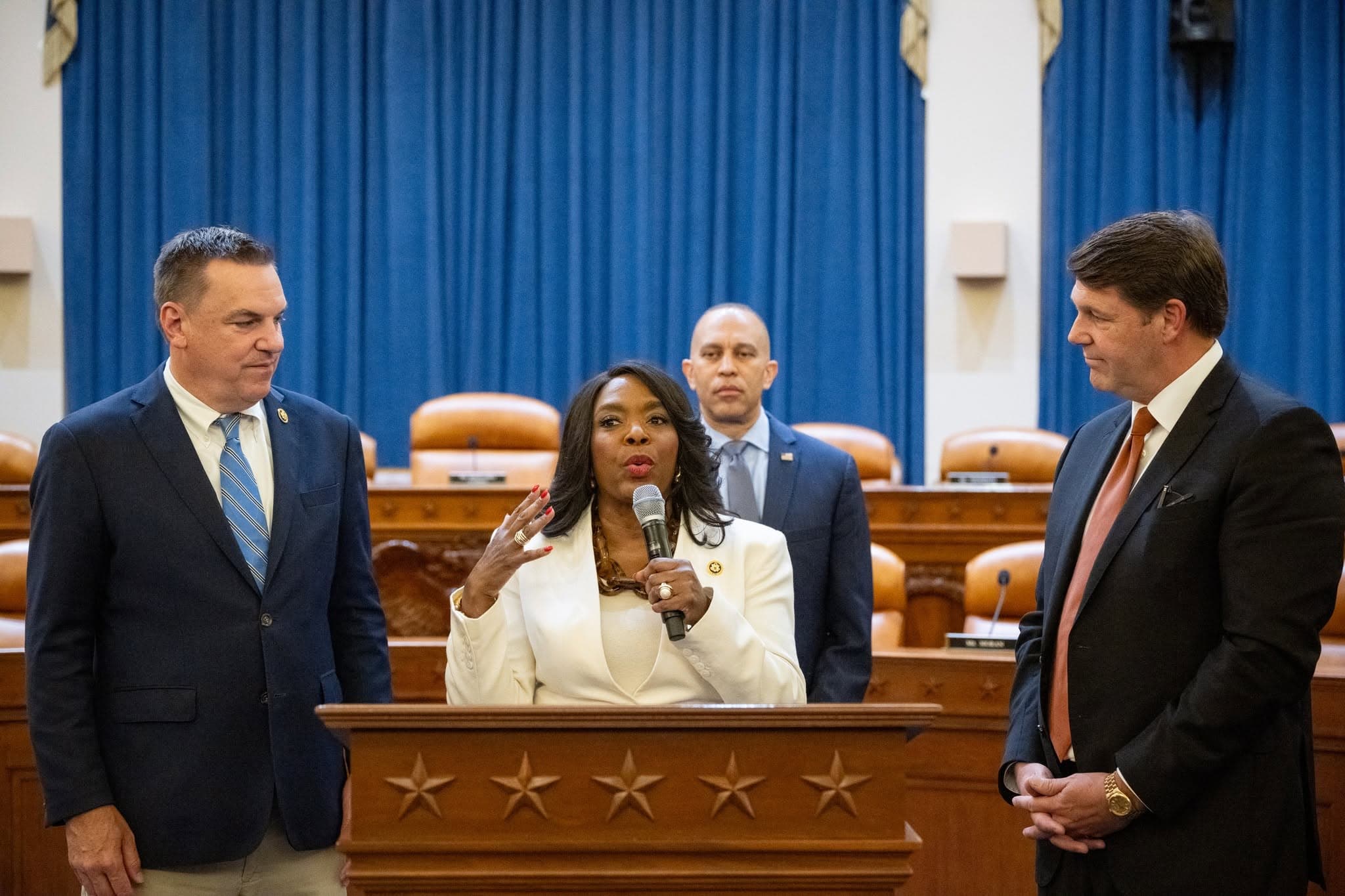 U.S. Rep. Terri Sewell and U.S. House Democratic leader Hakeem Jeffries.