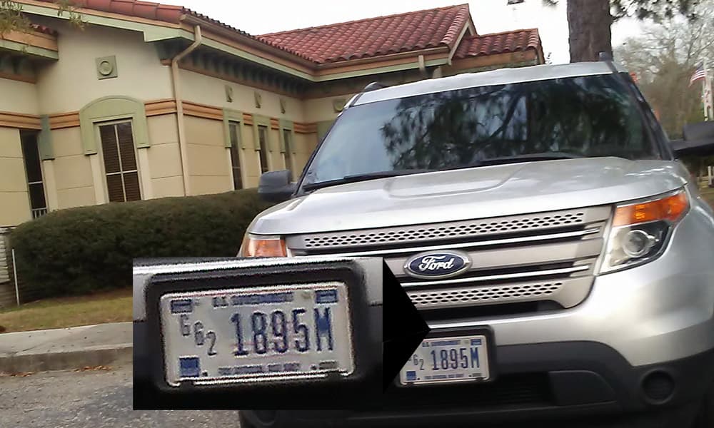 A federal government vehicle parked in front of Creek Indian Enterprise Development Authority in Atmore, AL.