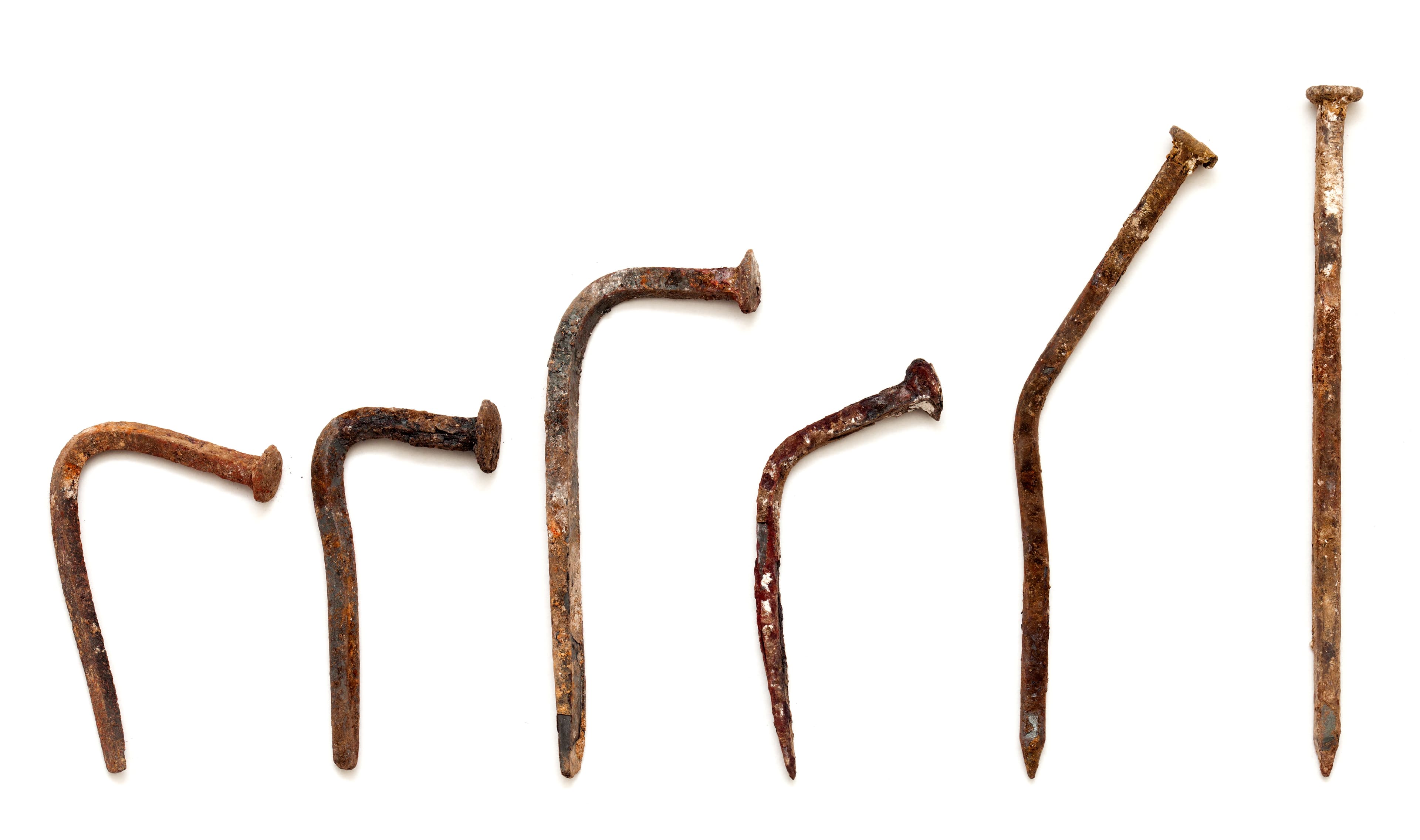 forged bent nails bowing to onw