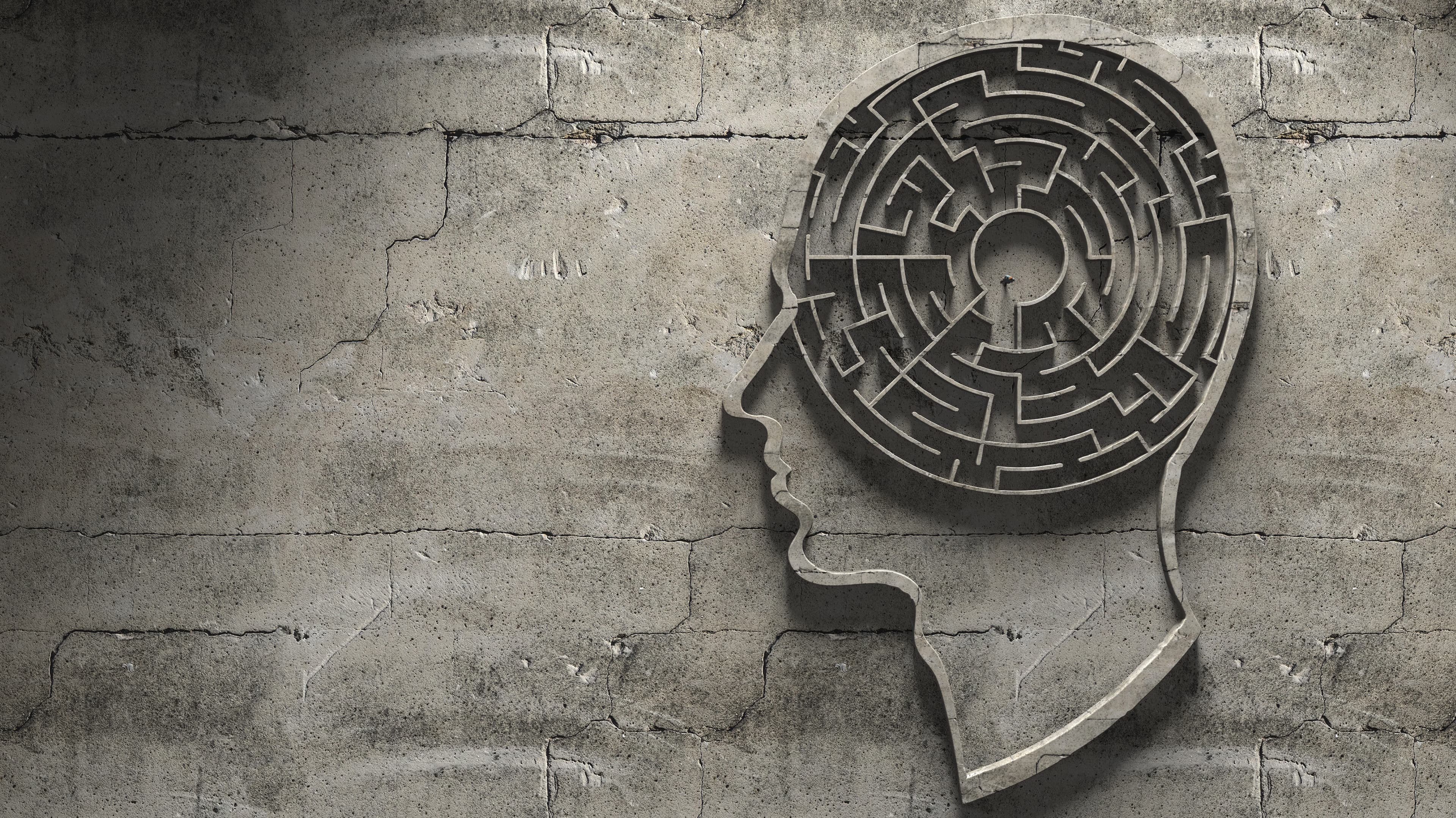 Paranoia schizophrenia psychopath and mental health disorders labyrinth abstract
