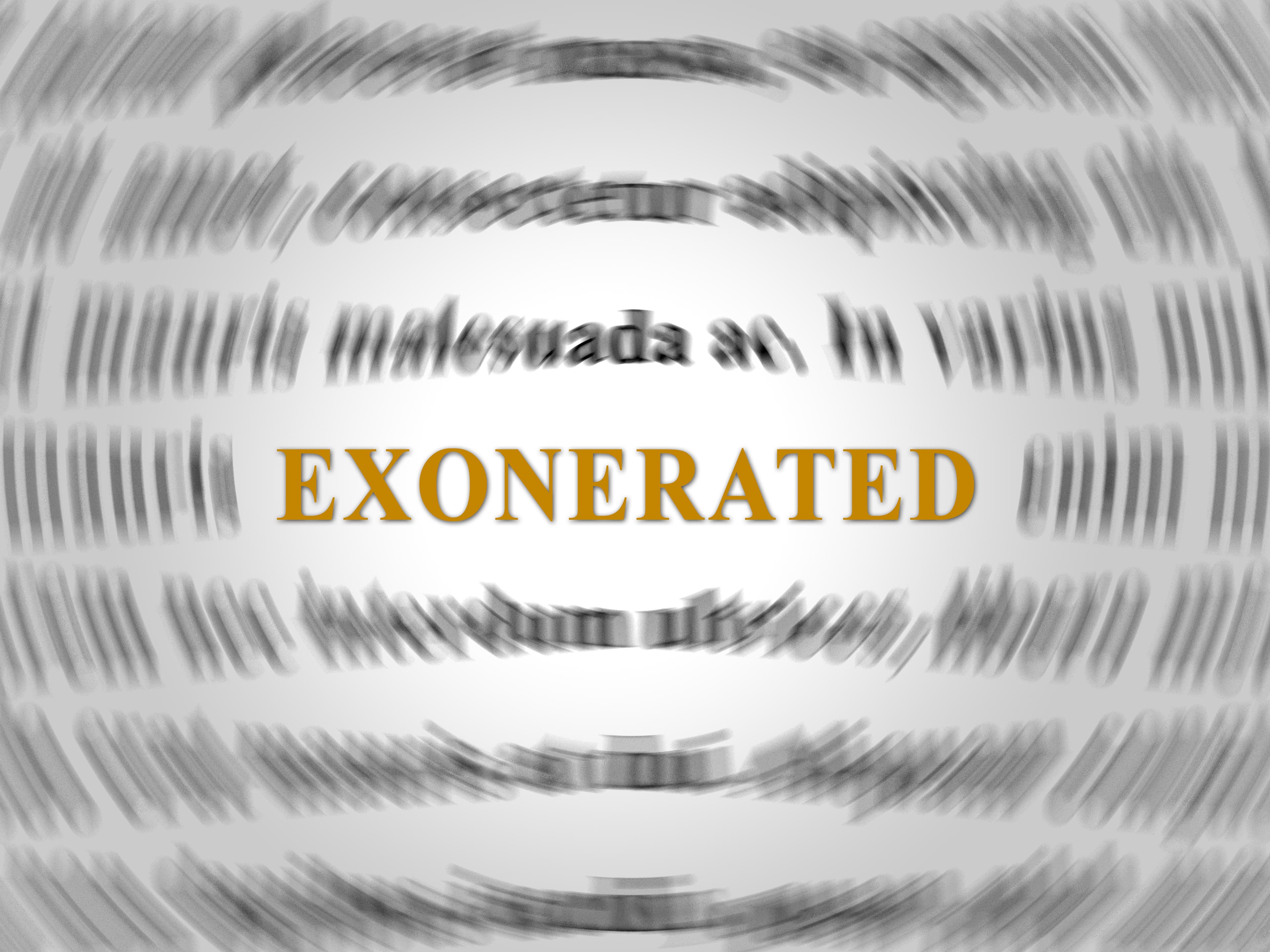 Exonerated Word Showing Criminal Investigation Dismissed Or Defendant Let Off 3d Illustration. Legal Vindication And Amnesty