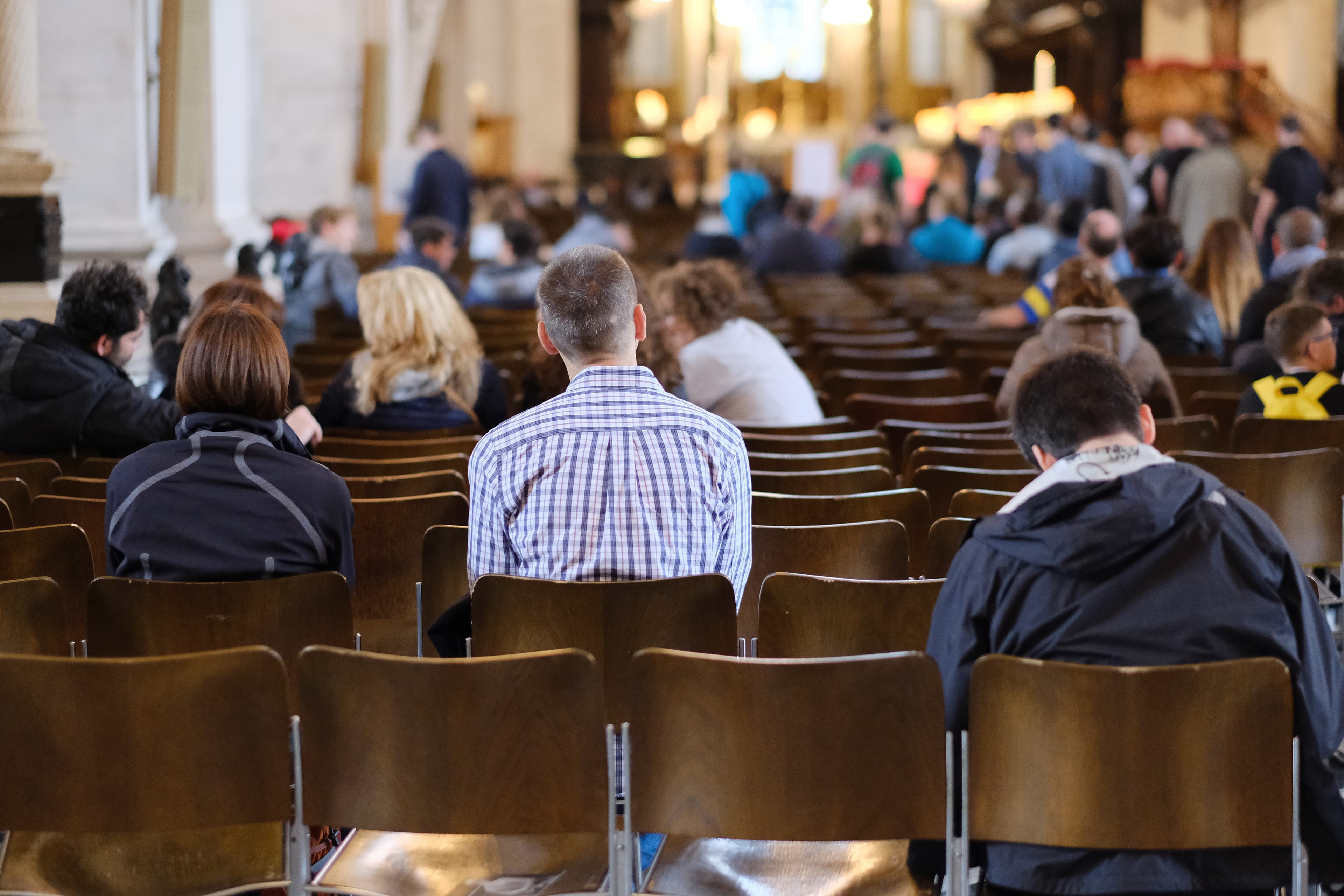 Parishioners gather for Mass at St Paul's Cathedral In London, UK