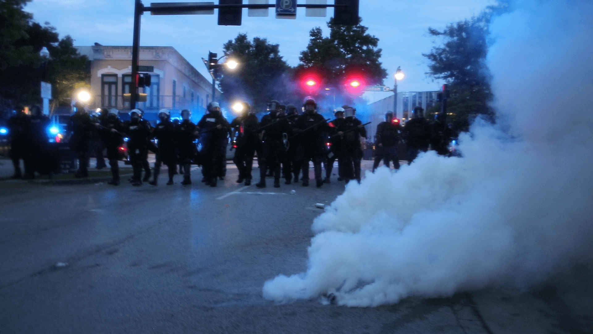 Police in Huntsville respond to protesters in June 2020.