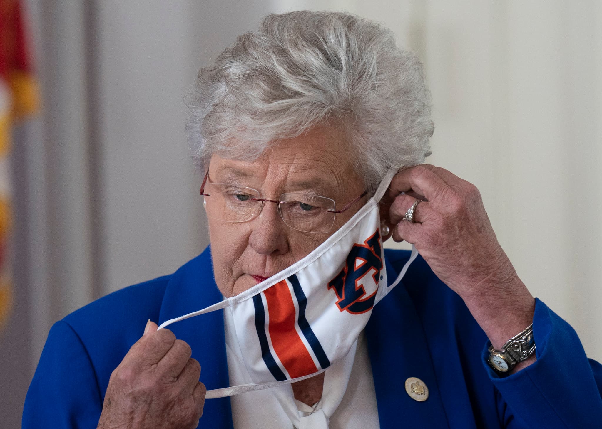 Gov. Kay Ivey held a Coronavirus update press conference Wednesday, July 15, 2020 in Montgomery, Ala. (GOVERNORS OFFICE/HAL YEAGER)