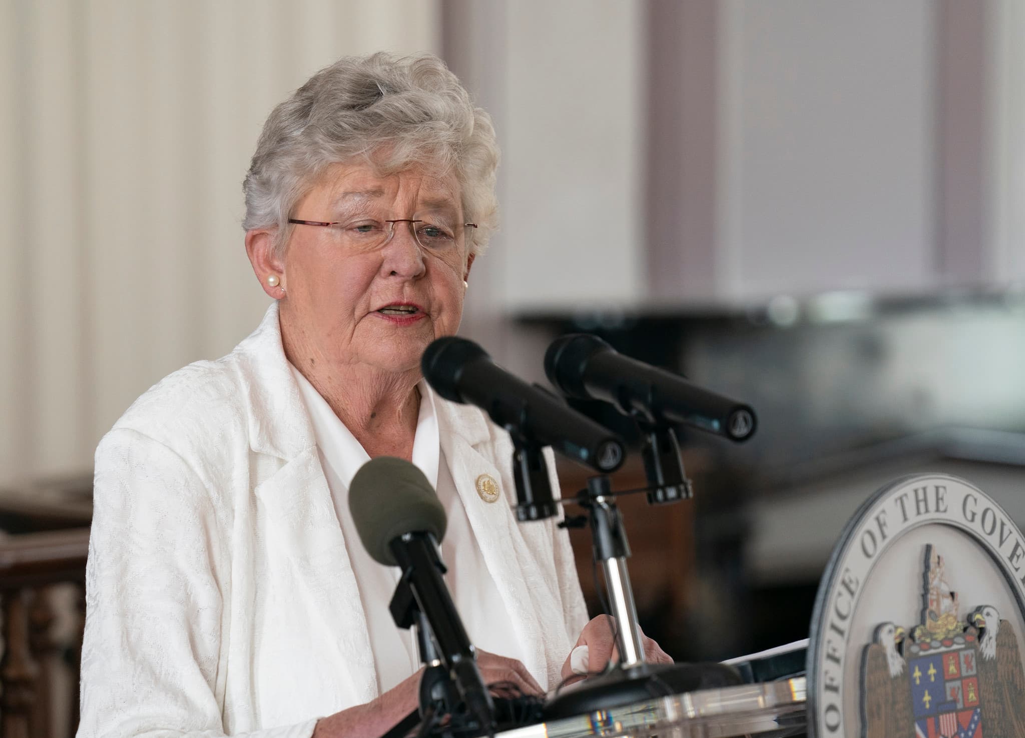 Gov. Kay Ivey held an Coronavirus update Press conference Wednesday, July 29, 2020 in Montgomery, Ala. (Governor's Office/Hal Yeager)