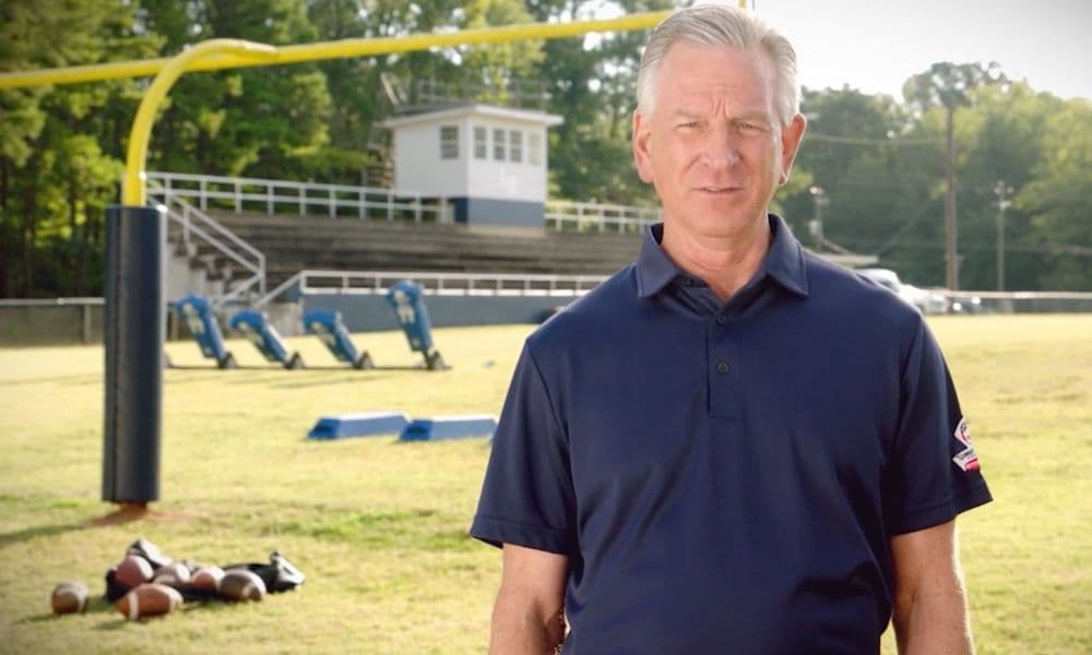 Then-candidate Tommy Tuberville speaking in a campaign video. (VIA TUBERVILLE CAMPAIGN)