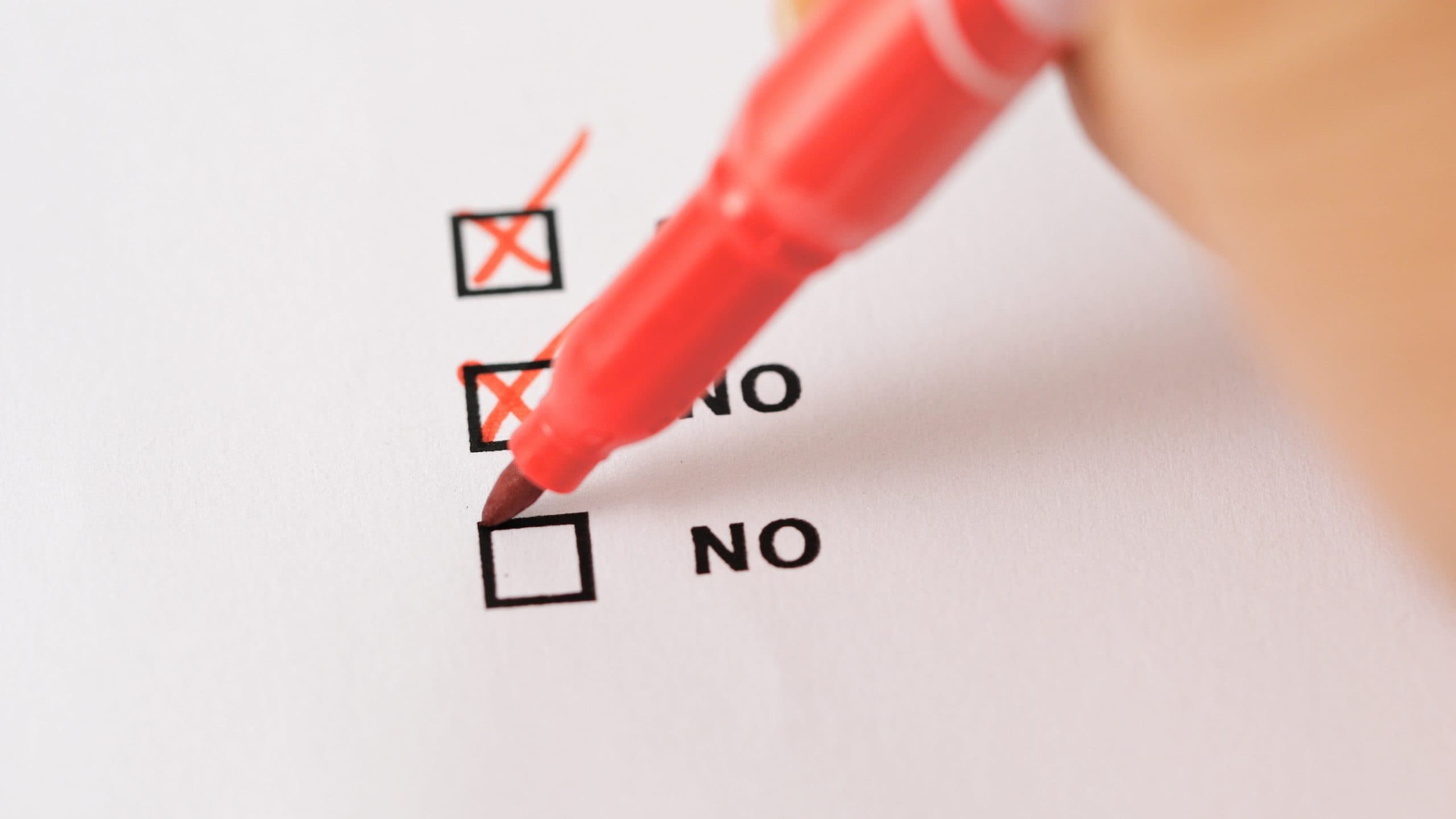 Check box of No vote no