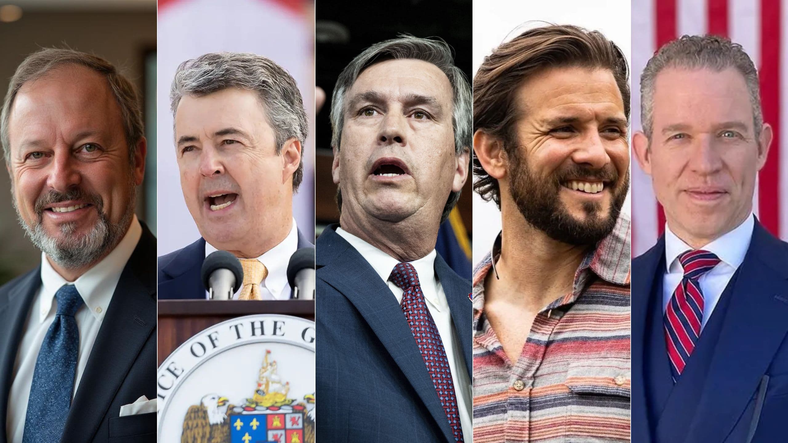 Republican U.S. Senate candidates Rodney Walker, Steve Marshall, Barry Moore, Jared Hudson, and Morgan Murphy.